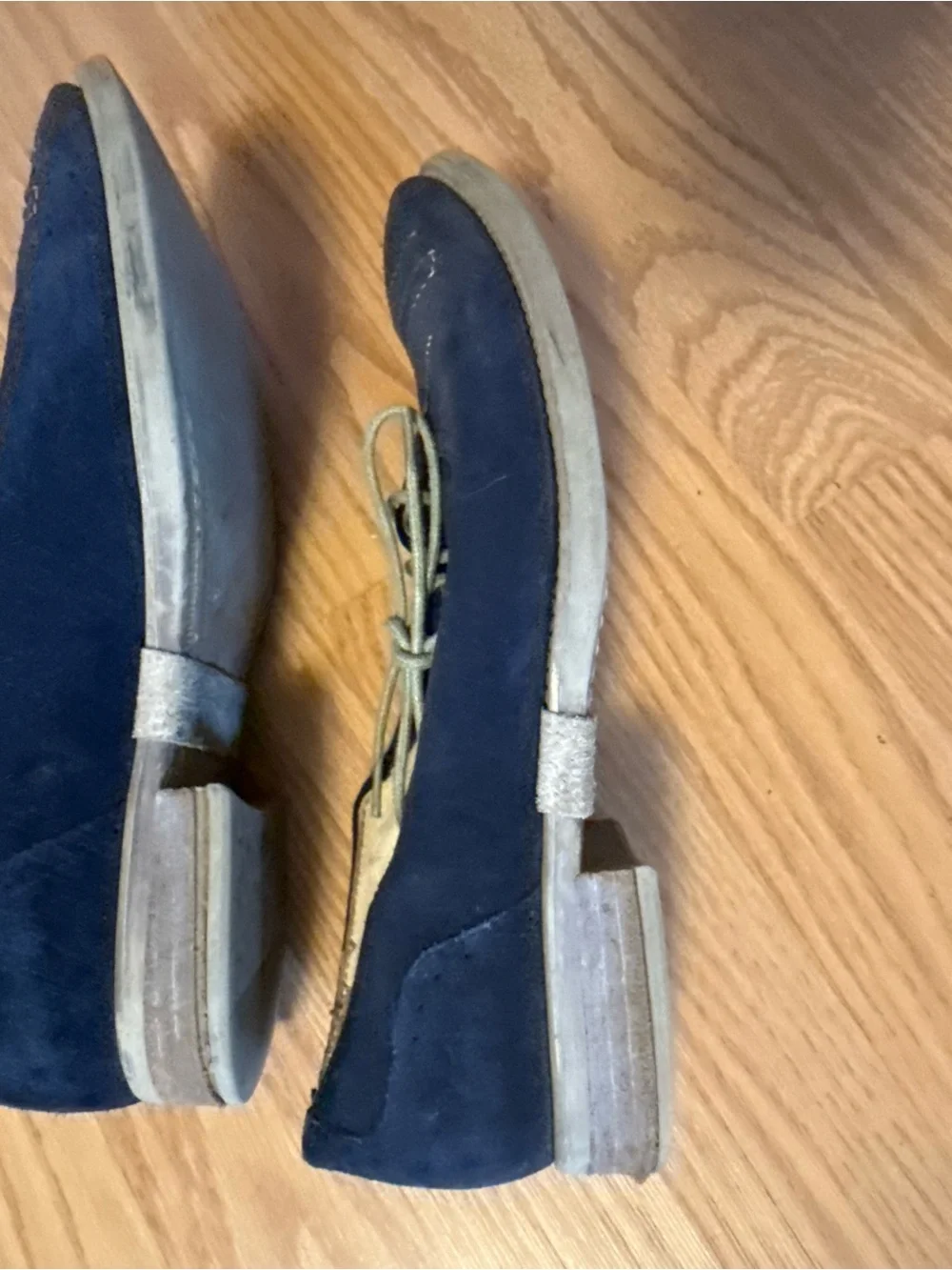Italian Navy Suede Oxford Lace-Up Shoes